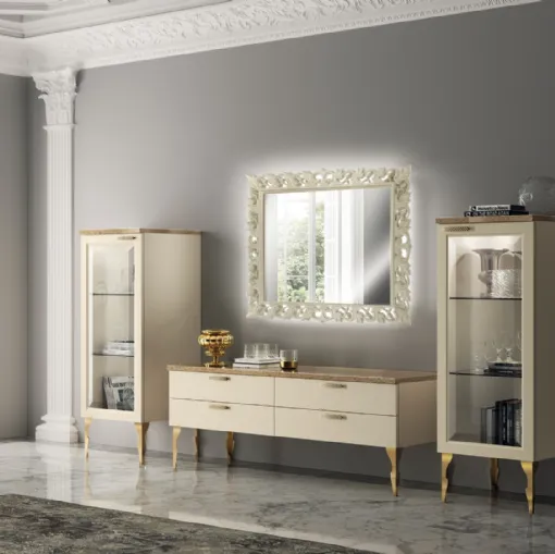 Parete Attrezzata Living Exclusiva in laccato opaco Beige di Scavolini