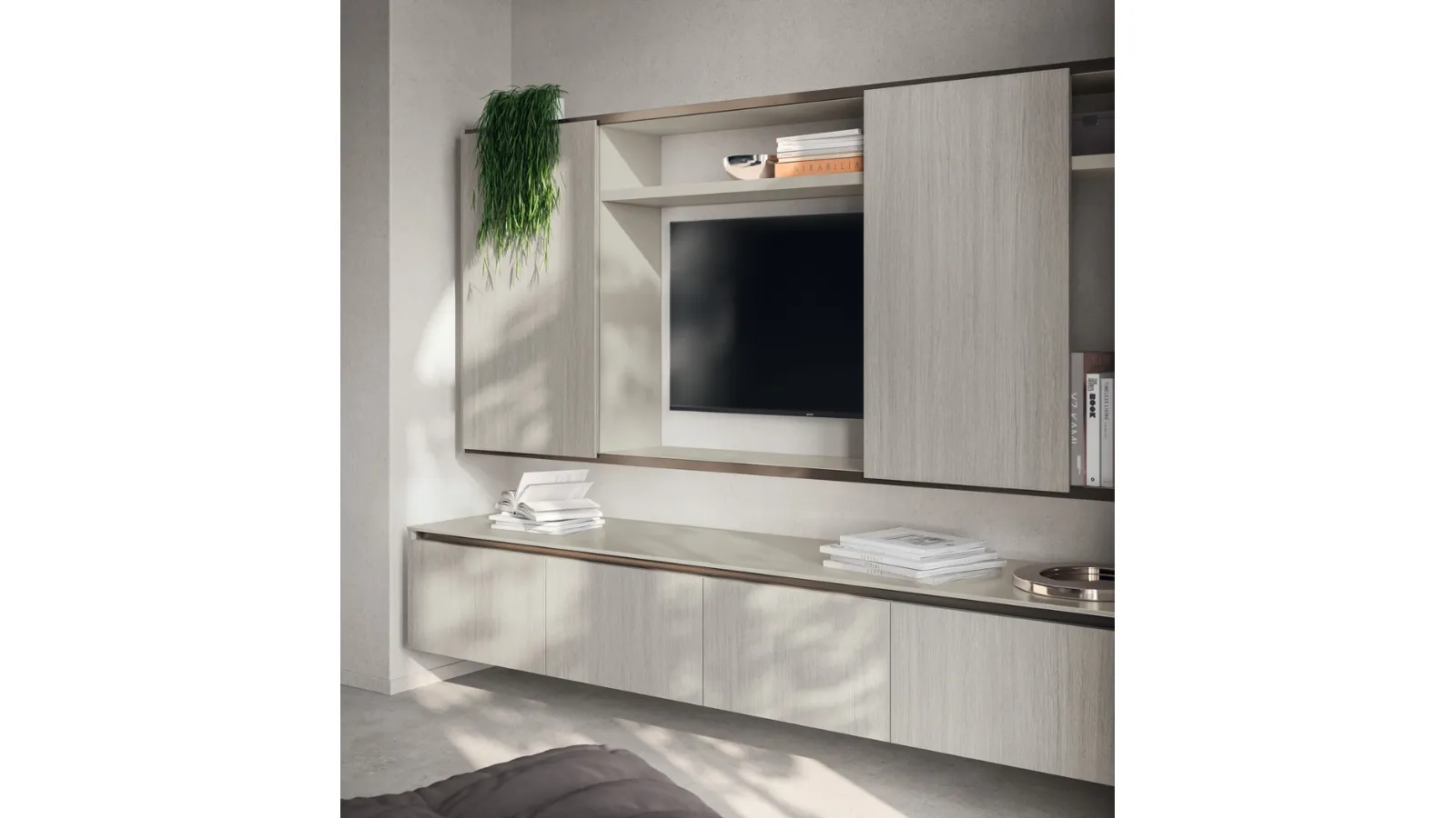 Parete Attrezzata Living Libra in decorativo Oriental Light di Scavolini