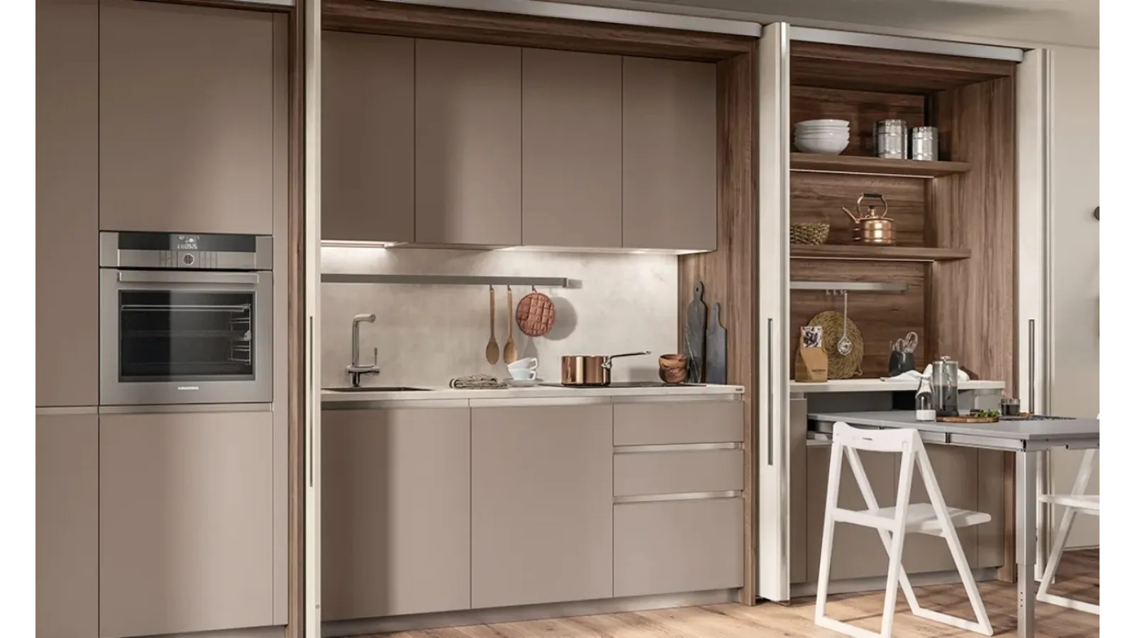 Cucina Moderna Boxi Grigio Selce di Scavolini