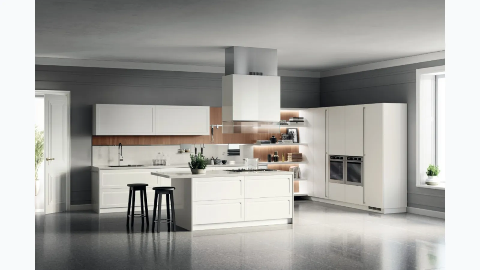 Cucina Moderna Carattere Bianco Prestige di Scavolini