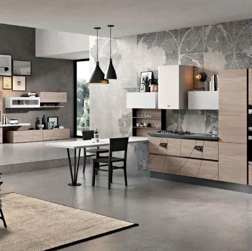 Cucina Moderna con penisola Lapis 01 di Spar