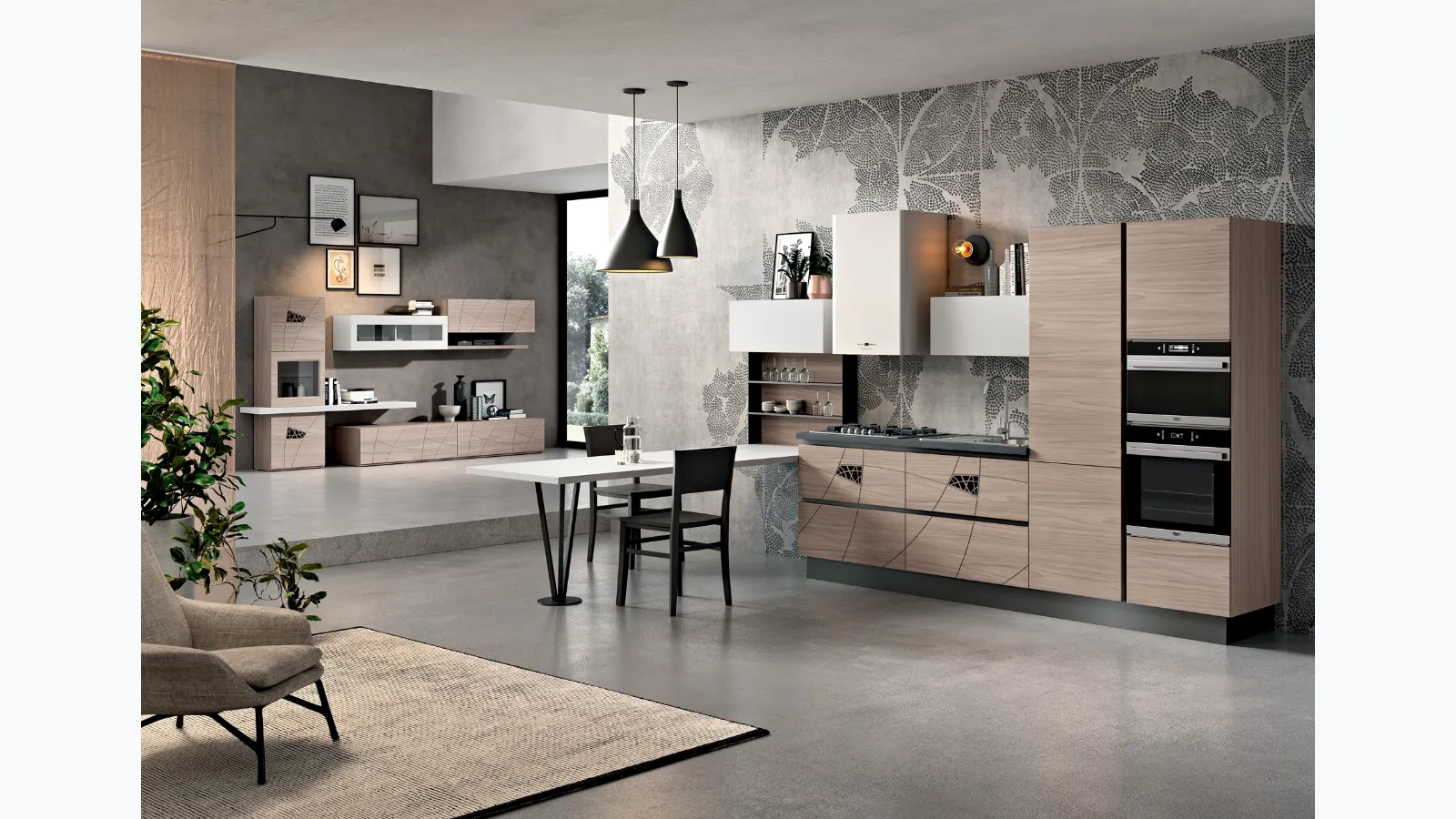 Cucina Moderna con penisola Lapis 01 di Spar