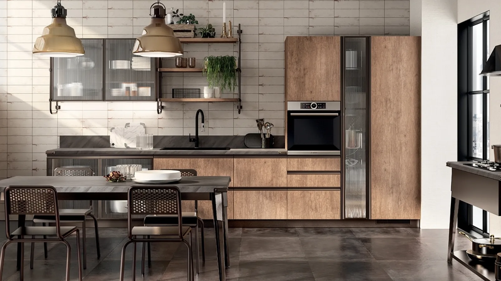 Cucina Moderna Diesel Open Workshop Rovere Landscape di Scavolini