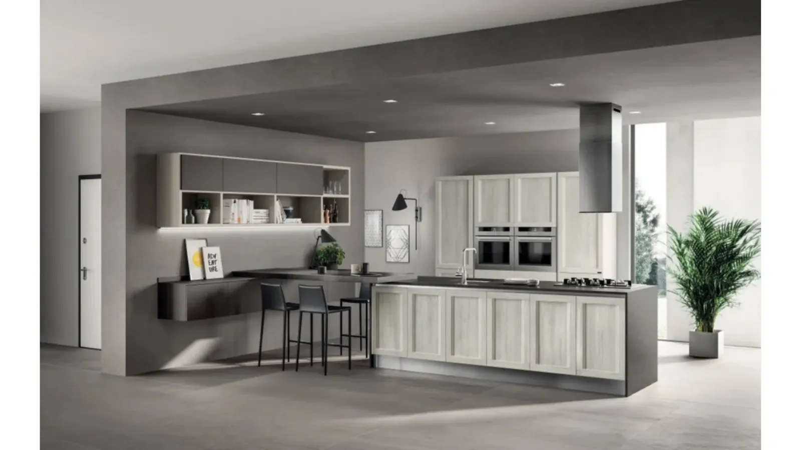 Cucina Evolution decorativo Rovere Artic di Scavolini