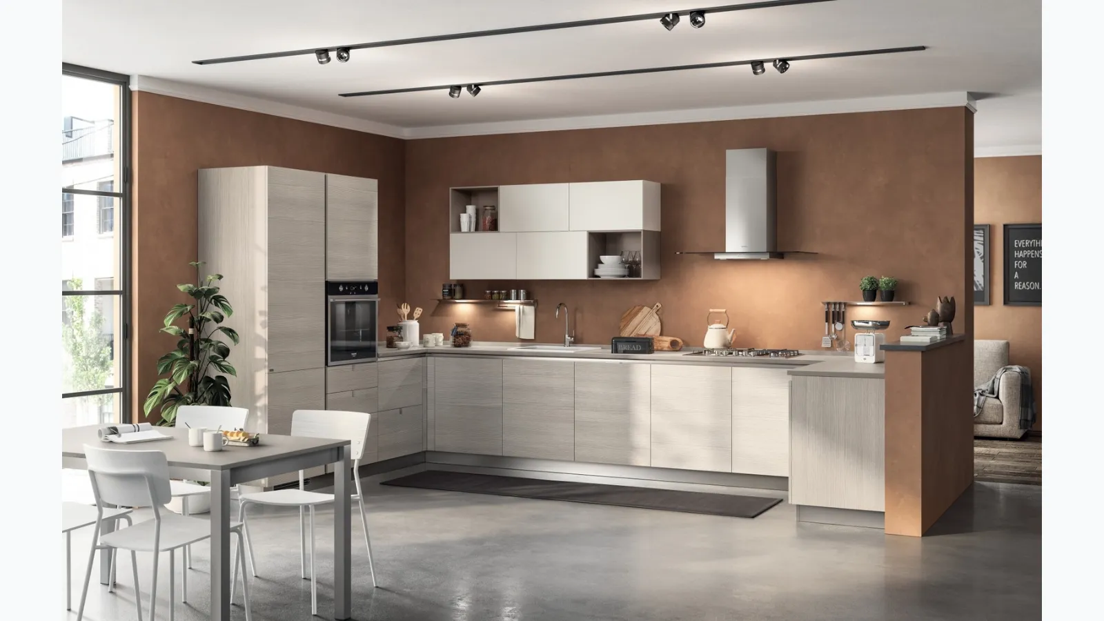 Cucina su misura Urban & Urban in decorativo Larice Pasha di Scavolini